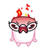 😡 angry, red, monster, glasses, animation, cartoon telegram sticker