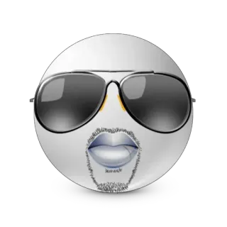 😎 emoji, face, sunglasses, beard, lips telegram sticker