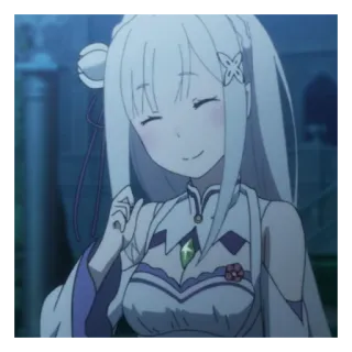 🐁 Emilia Re:Zero Anime, Chica, Linda, Kawaii, Pelo Blanco, Emilia, Re Zero whatsapp sticker