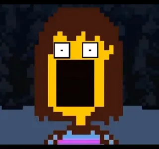 😱 Frisk Undertale Frisk, Undertale, Pixel, Kejutan, Terkejut, Berteriak telegram sticker