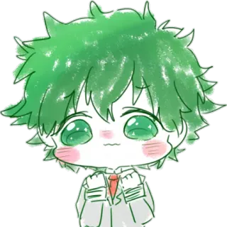 😊 Izuku Midoriya My Hero Academia Anime, Manga, Fanart, Chibi, Eroe, Supereroe, Deku whatsapp sticker