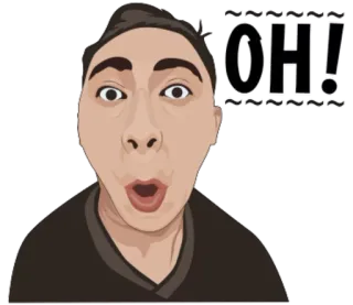 😐 OH! sốc, ngạc nhiên, biểu cảm, ồ, mặt, hoạt hình telegram sticker
