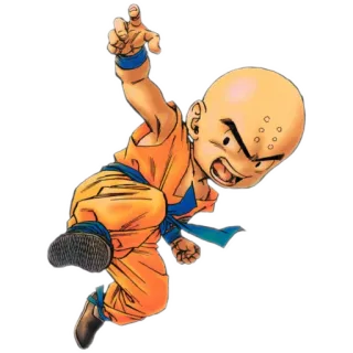 👊 Krillin Dragon Ball anime, cartoon, krillin, dragon ball, martial arts, fighter telegram sticker