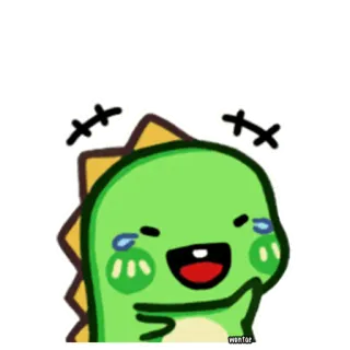 😆 wonfor 恐龙, 卡通, 可爱, 卡哇伊, 开心, 笑 whatsapp sticker