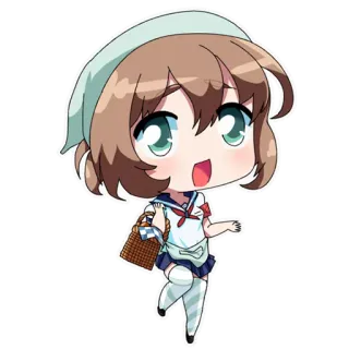 😄 Аниме, Каваий, Чиби, Милый, Морячка, Корзина telegram sticker