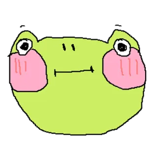😳 กบ, น่ารัก, สัตว์, คาวาอิ, สีเขียว, สติกเกอร์ telegram sticker