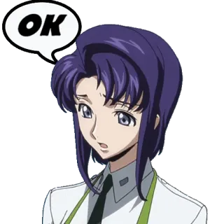 🆗 OK anime, ok, woman, purple hair telegram sticker