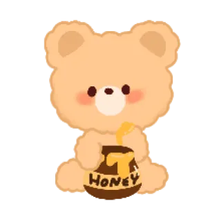 🐻 HONEY urso, mel, fofo, desenho animado, animal, doce, comida telegram sticker