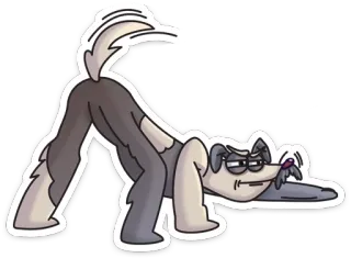 👃 cão, desenho animado, cachorro olhando para baixo, yoga, engraçado, animal, adesivo telegram sticker