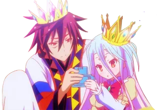😏 Shiro No Game No Life Anime, Shiro, No Game No Life, Korona, Rodzeństwo, Słodkie, Fantasy telegram sticker