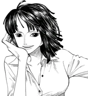 🤔 Nico Robin One Piece 니코 로빈, 원피스, 애니메이션, 만화, 캐릭터, 미소, 여자 telegram sticker