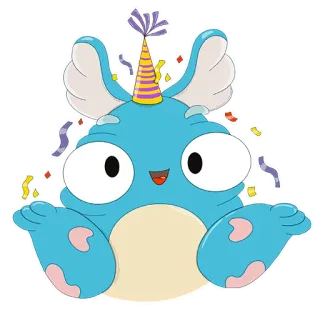 🥳 Kreskówka, Urocze, Celebracja, Impreza, Uroczy, Kapryśny telegram sticker