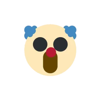 🤡 payaso, emoji, impactado, asustado, sorprendido, cara telegram sticker