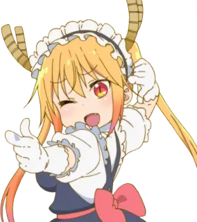 😁 Tohru Miss Kobayashi's Dragon Maid 动漫, 女仆, 龙, 可爱, 卡哇伊, 动漫女孩 telegram sticker