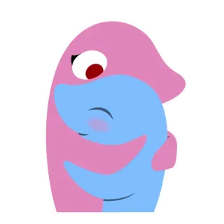 👫 Abrazo, Dibujos animados, Afecto, Amistad, Lindo telegram sticker