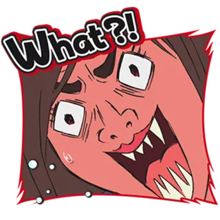 😡 What?! 卡通, 表情, 震惊, 动漫, 问题 telegram sticker
