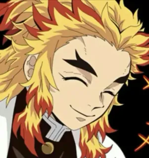 🔥 Kyojuro Rengoku Demon Slayer アニメ, キャラクター, 煉獄, 鬼滅の刃, 笑顔 telegram sticker