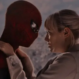 👩‍❤️‍💋‍👨 Spider-Man The Amazing Spider-Man marvel, supereroe, amore, coppia, peter parker, gwen stacy, romance whatsapp sticker