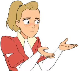🤲 Adora She-Ra and the Princesses of Power cartoon, gesture, shrugging, animated, character, expression telegram sticker