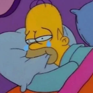 ⚡️ Homer Simpson The Simpsons Homer Simpson, chorando, triste, desenho animado, Os Simpsons telegram sticker
