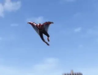 🙃 Spider-Man super-herói, voando, quadrinhos, Marvel, Homem-Aranha whatsapp sticker