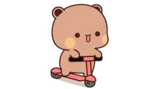 🍩 bear, scooter, cute, kawaii, cartoon telegram sticker