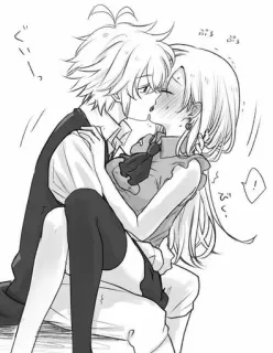 💗 beijo, anime, casal, romance, amor telegram sticker