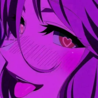 💜 still wet Anime, Zunge, Herzaugen, Mädchen, Rosa, Ahegao telegram sticker