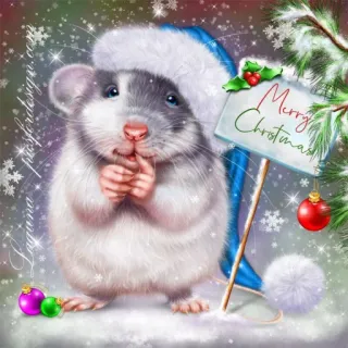 🐭 Merry Christmas! Giáng Sinh, chuột, lễ hội, ngày lễ, ăn mừng, mùa đông telegram sticker