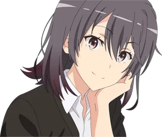 😏 Anime, Fille, Portrait, Dessin animé, Sourire, Joyeux telegram sticker