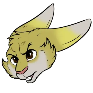 😠 Furry, Animal, Retrato, Primer plano, Ilustración, Antropomórfico telegram sticker