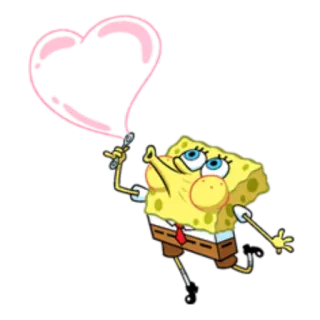 ❤ SpongeBob SpongeBob, trái tim, phim hoạt hình, hình vẽ, tình yêu telegram sticker