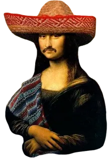 👨 Mona Lisa Mona Lisa, sombrero, moustache, parody, art, humor telegram sticker