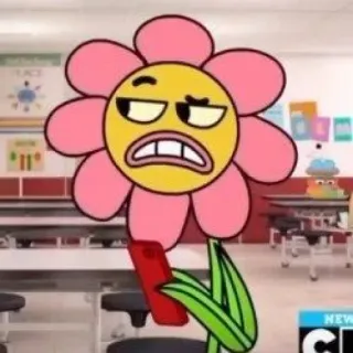 🙄 Daisy the Flower The Amazing World of Gumball kartun, bunga, telepon, karakter telegram sticker