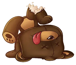 😛 Urso de pelúcia, Pelúcia, Desenho animado, Humor negro, Terror telegram sticker