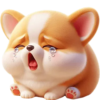 😭 corgi, cachorro, triste, chorando, fofo, desenho animado telegram sticker