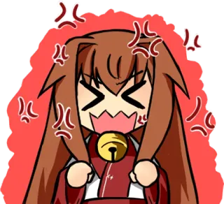 😡 animé, en colère, dessin animé, kawaii, mignon, fille, expression, frustré(e) whatsapp sticker