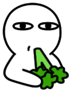 🍆 Figur tongkat, Makan, Sayuran hijau, Kartun telegram sticker
