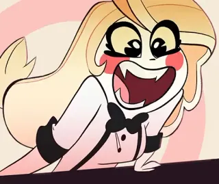 🤩 Charlie Morningstar Hazbin Hotel iblis, hotel, kartun, senang, karakter telegram sticker