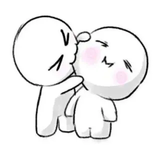❤️ baiser, amour, mignon, dessin animé, affection, personnage, dessin whatsapp sticker