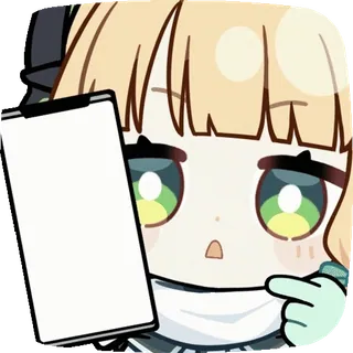 ๐ฎ anime, girl, blank, clipboard, cute telegram sticker
