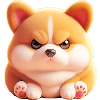 😡 corgi, cachorro, bravo, fofo, animal, desenho animado, adesivo telegram sticker