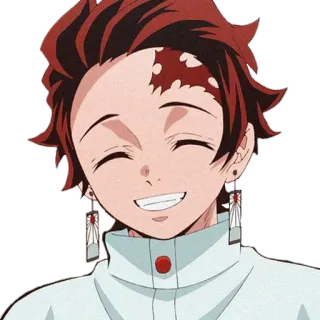 😁 Tanjiro Kamado Demon Slayer Anime, Demon Slayer, Tanjiro Kamado, Charakter, lächelnd, Animation whatsapp sticker