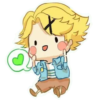 💚 Yoosung Chibi, Lindo, Personaje, Dibujo animado, Yoosung telegram sticker