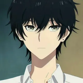 🕳 anime, chico, personaje, retrato whatsapp sticker