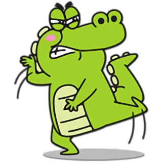 😠 cartoon, crocodile, alligator, funny, animal, sticker telegram sticker