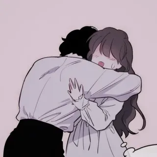 📰 hug, couple, affection, love, cartoon, anime whatsapp sticker