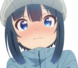 😳 Anime, Dziewczyna, Rumieniec, Słodkie, Kreskówka, Zaniepokojony, Nerwowy whatsapp sticker