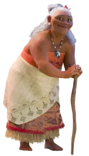 👩 Gramma Tala Moana Großmutter, Ozean, Disney, Figur, Tala, spirituell whatsapp sticker