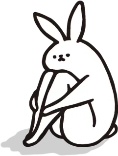 😞 bunny, rabbit, animal, cute, sticker, white telegram sticker